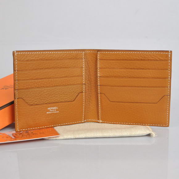 Cheap Fake Hermes MC Socrate Bi-Fold Wallet H006 Camel - Click Image to Close